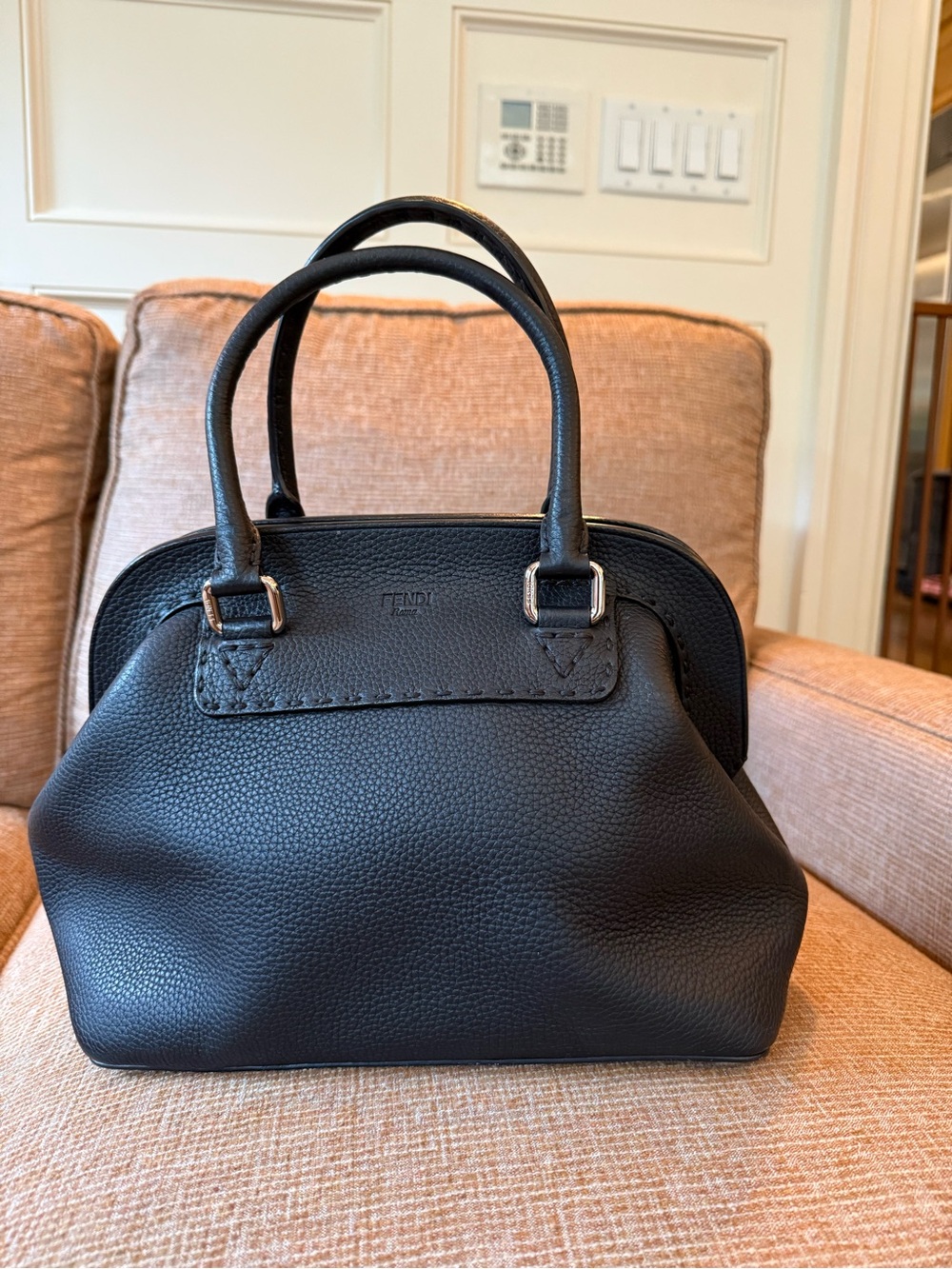 Fendi Selleria Adele Handbag Leather back